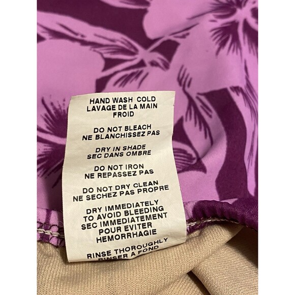90s Leilani tankini Purple Hibiscus floral top (10) & bottoms (8) USA Made Y2K - Picture 13 of 14